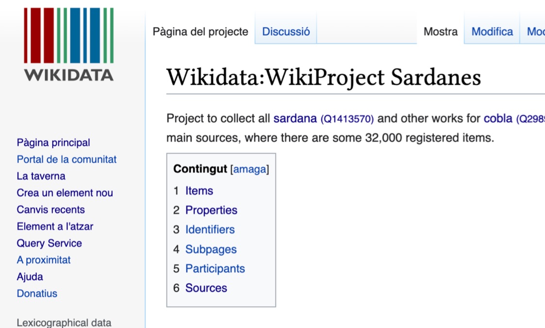 Sardanes a wikidata